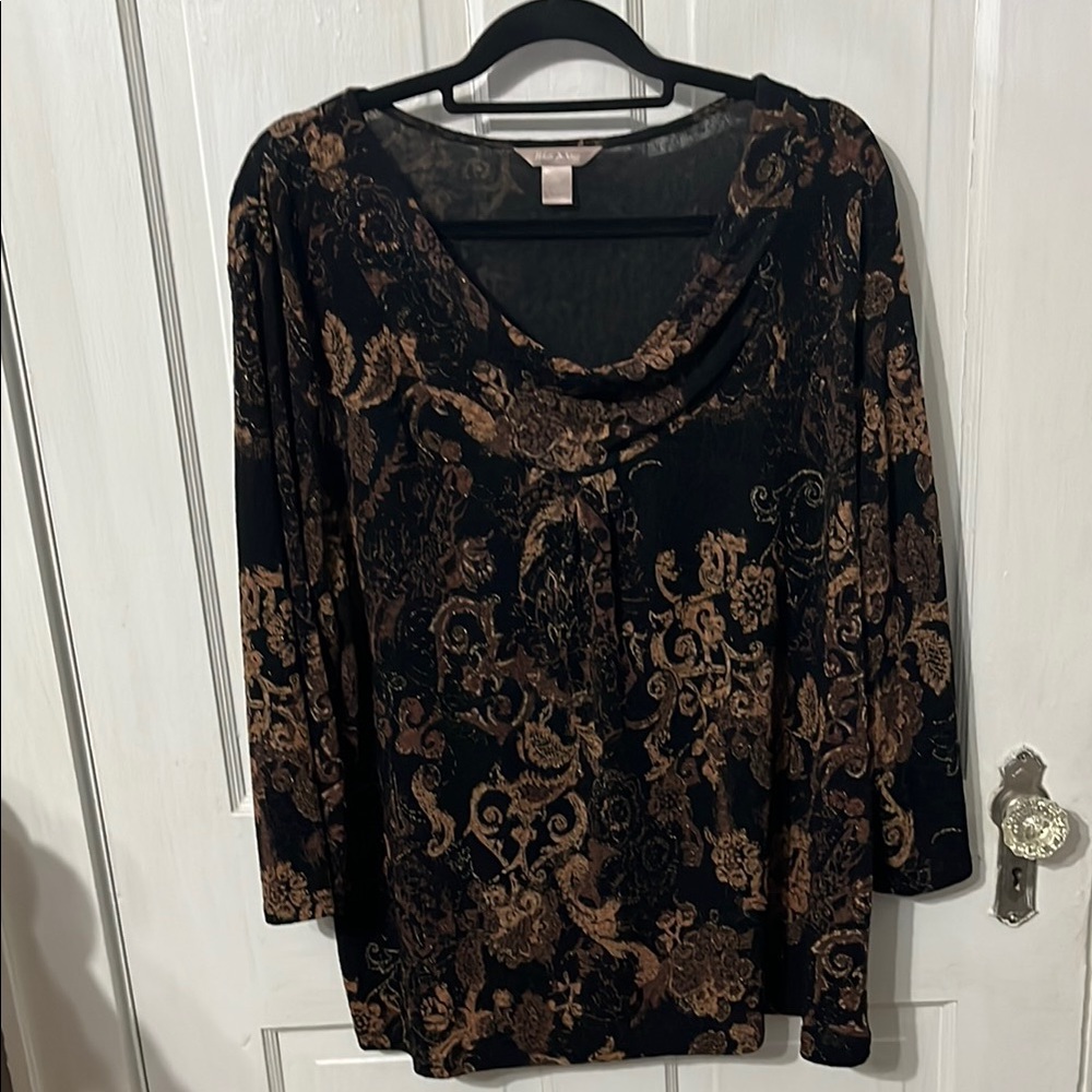 Elegant Black and Brown Women's Top